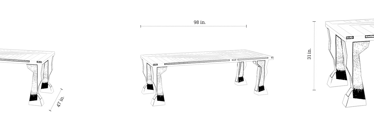 Zebra Dining Table dimensions