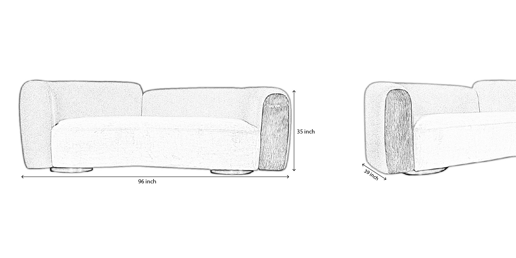Terra wave Sofa - Resort dimensions